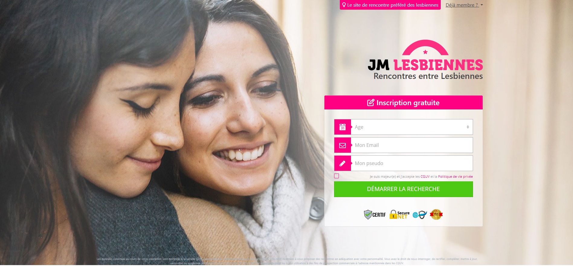 Rencontrez des lesbiennes près de chez vous avec notre partenaire